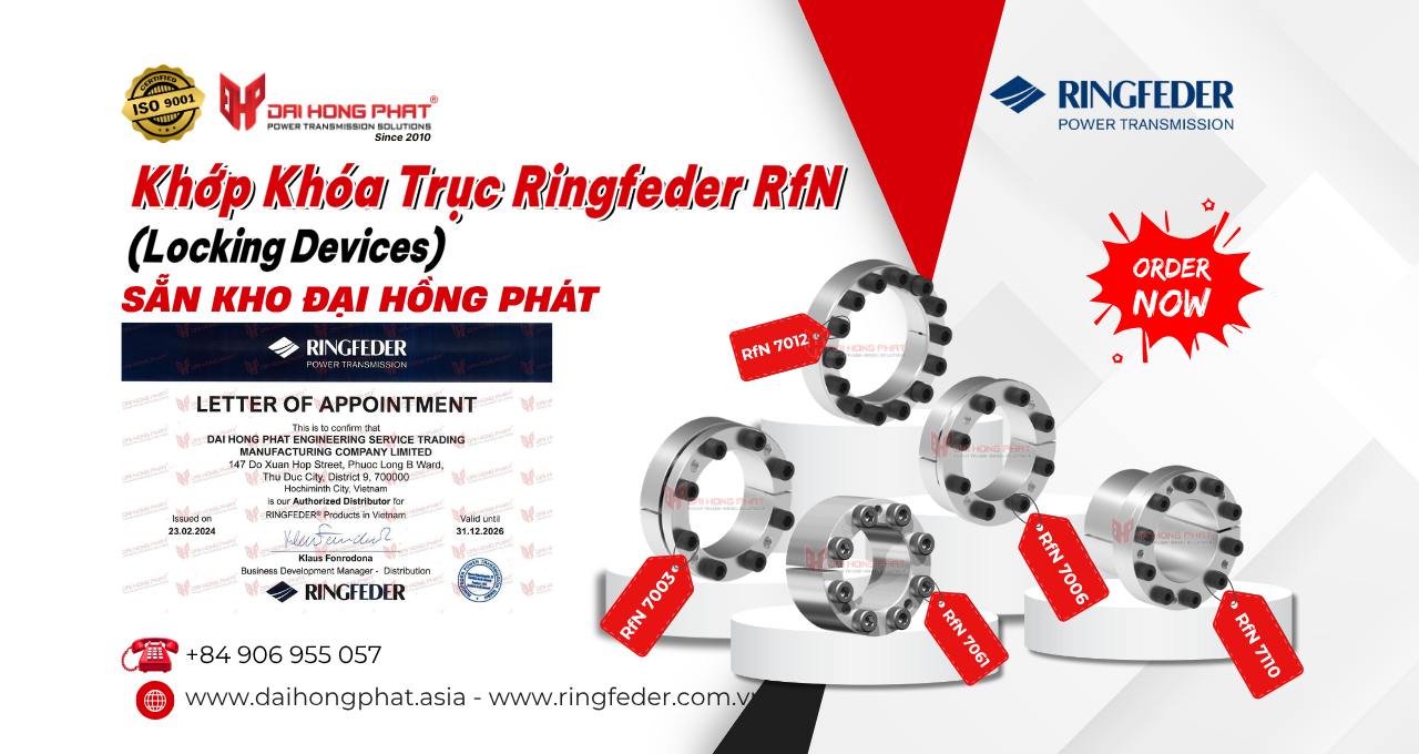 Khớp khóa trục Ringfeder RFN – Sẵn kho Đại Hồng Phát
